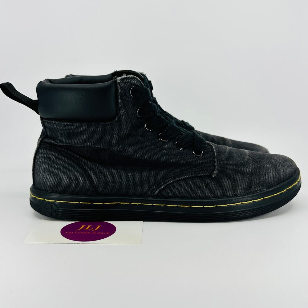 Dr. Martens Women's Maelly Distressed Black Canvas Lace Up Sneaker Boots Size 7